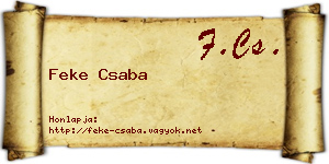 Feke Csaba névjegykártya